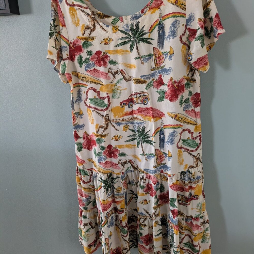 Iolani Hawiian Surf Beige Dress SZ small - Picture 3 of 6